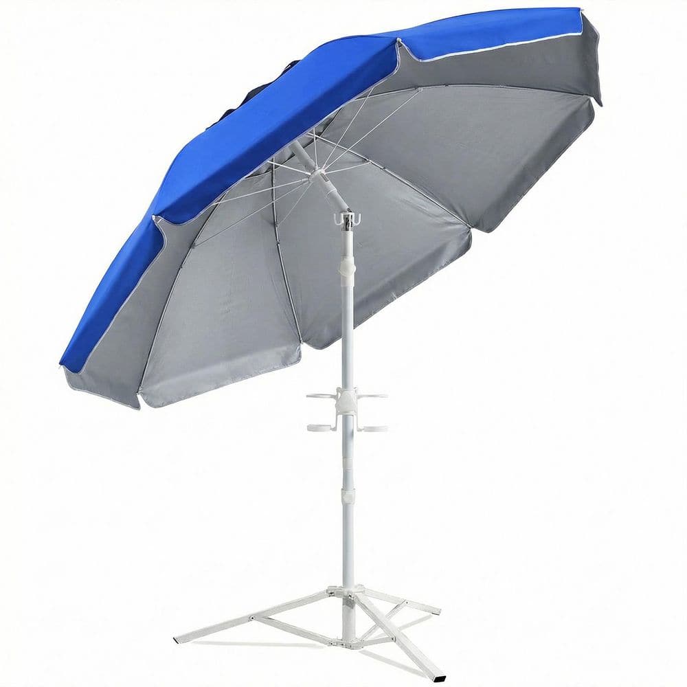 lohasco 7 ft. Adjustable Outdoor Sun Umbrella with Tripod Stand