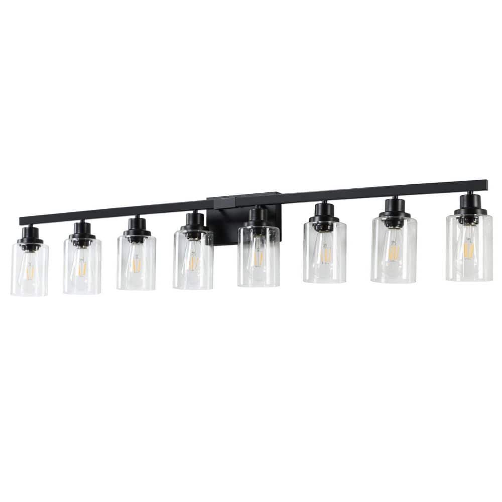 51.2 in. 8-Light Black Vanity Light with Clear Glass Shade price history on PriceWatchPro