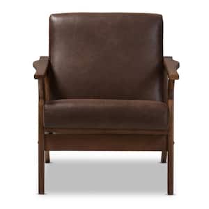 Bianca Dark Brown/"Walnut" Brown Fabric Lounge Chair