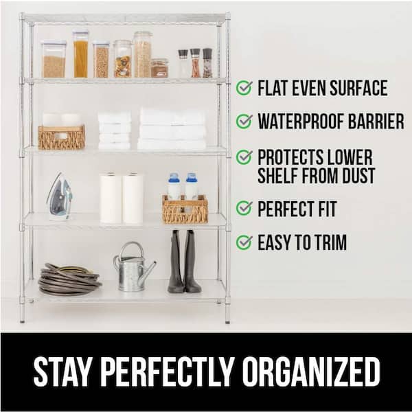 Vinyl Tile Shelf Liners Make Wire Shelving Even And Easy To Clean