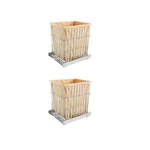Rev A Shelf HRV-1520 S CR Wire Pullout Cabinet Laundry Hamper Basket (2-Pack)