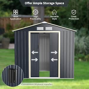 7 ft. W x 3.8 ft. D Metal Shed With 25.6 sq. ft.