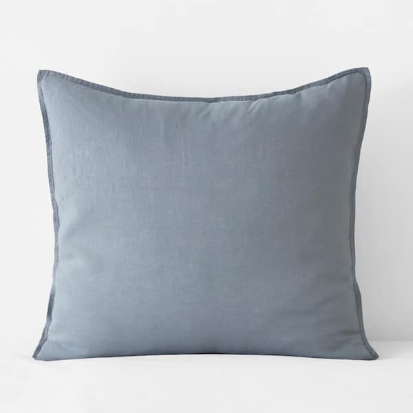 Legends Hotel Dusty Blue Washed Linen Euro Sham