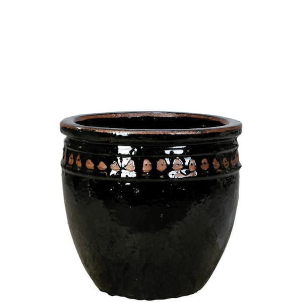 Unbranded 15 in. 3 qt. Black Ceramic Coin Pot
