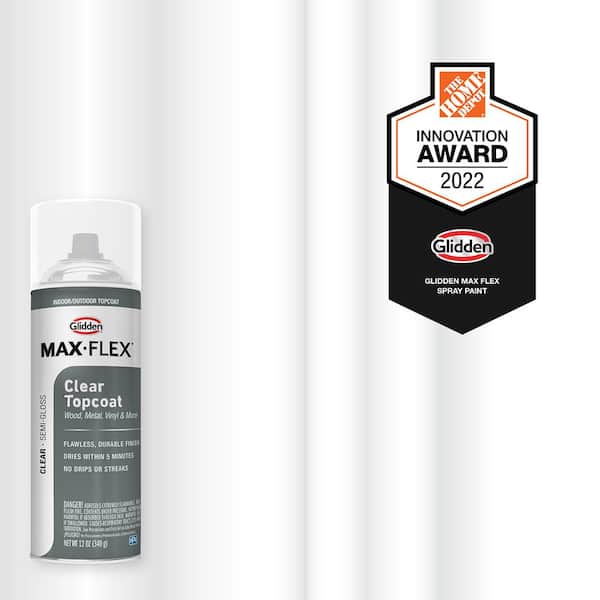 GLIDDEN MAX FLEX 12 oz. Semi-Gloss Clear Interior/Exterior Topcoat Spray Paint