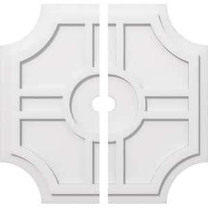 1 in. P X 8-1/2 in. C X 26 in. OD X 2 in. ID Haus Architectural Grade PVC Contemporary Ceiling Medallion, Two Piece