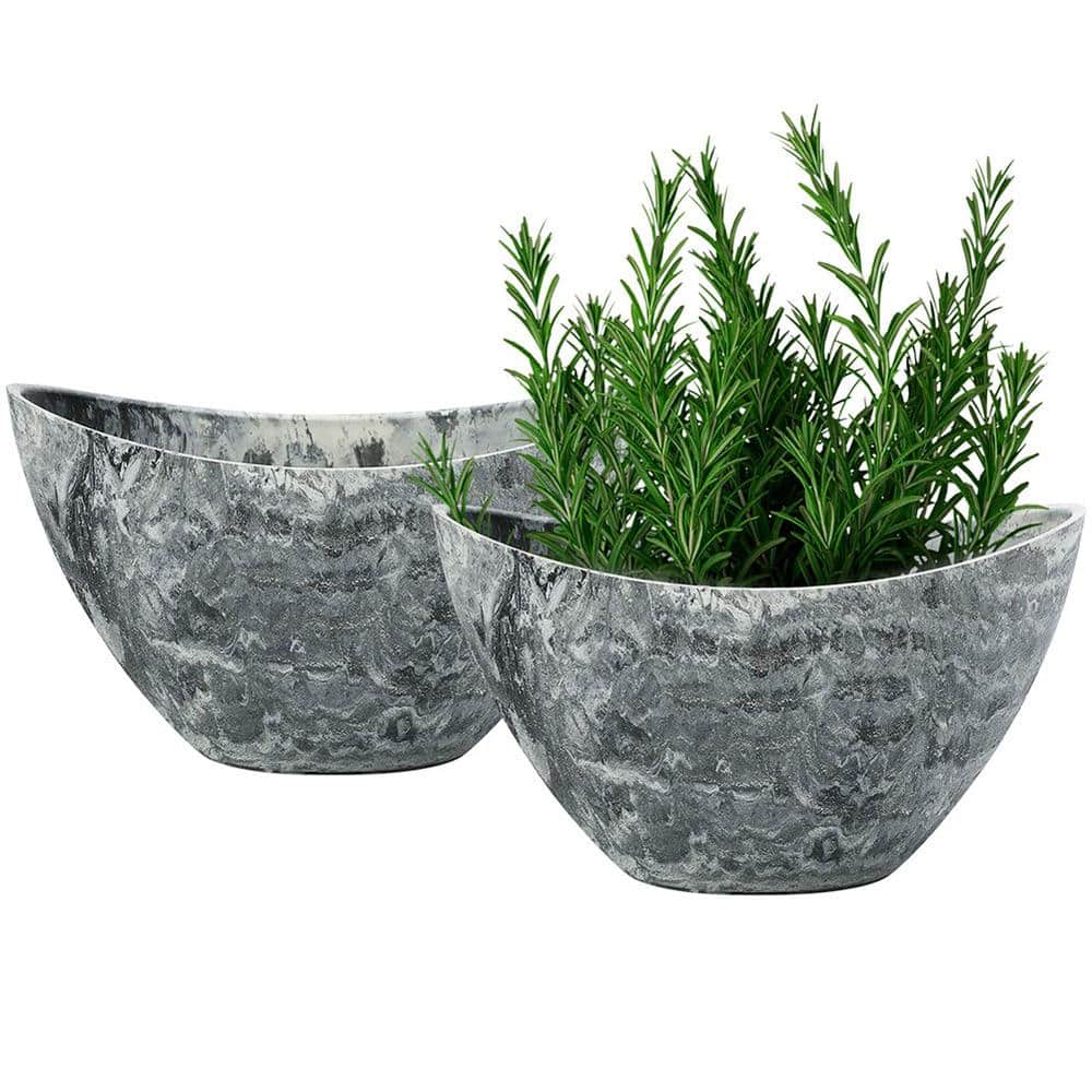 Modern Decorative Plastic Plant pots Outdoor Pots Set with Drainage Holes (