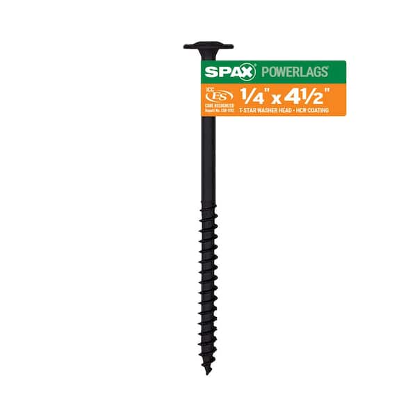 SPAX 1/4 in. x 4-1/2 in. Exterior Washer Head Structural Wood Lag Screws  Powerlags Torx T-Star (1 EA)