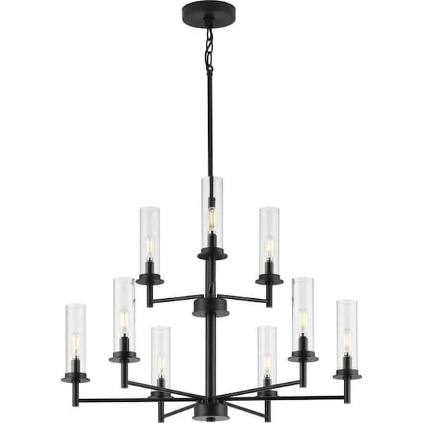 Progress Lighting Kellwyn 9-Light Matte Black Traditional Chandelier
