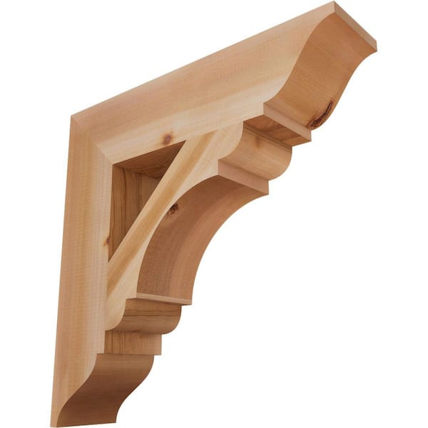 Ekena Millwork 5.5 in. x 24 in. x 24 in. Western Red Cedar Olympic Traditional Smooth Bracket
