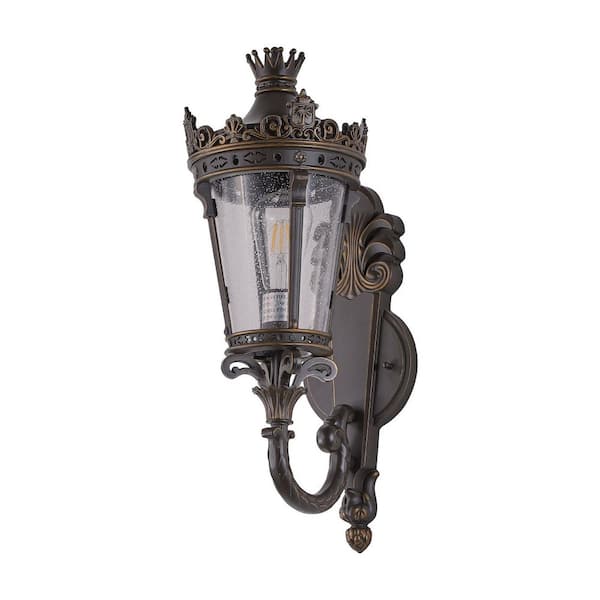 21 in. Vintage Bronze Outdoor Wall Lantern, Waterproof Wall Sconce for Patio Garden or Entryway (Bulb Not Included)