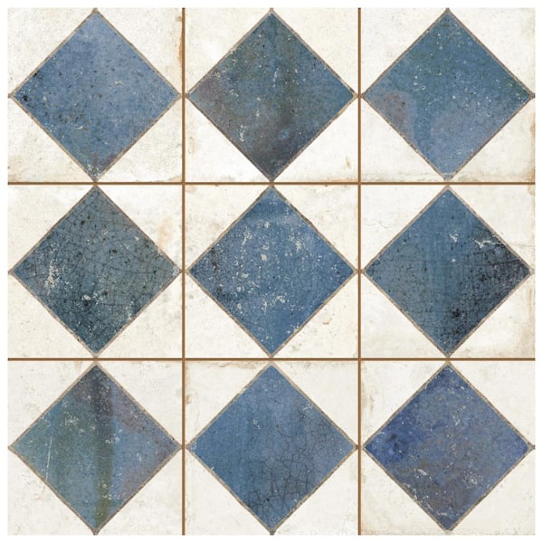 Merola Tile Kings Arles Blue 4-3/8 in. x 13 in. Ceramic Floor and Wall Take Home Tile Sample