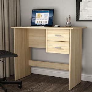 Budapest 35.5 in. Oak Rectangular 2-Drawer Writing Desk