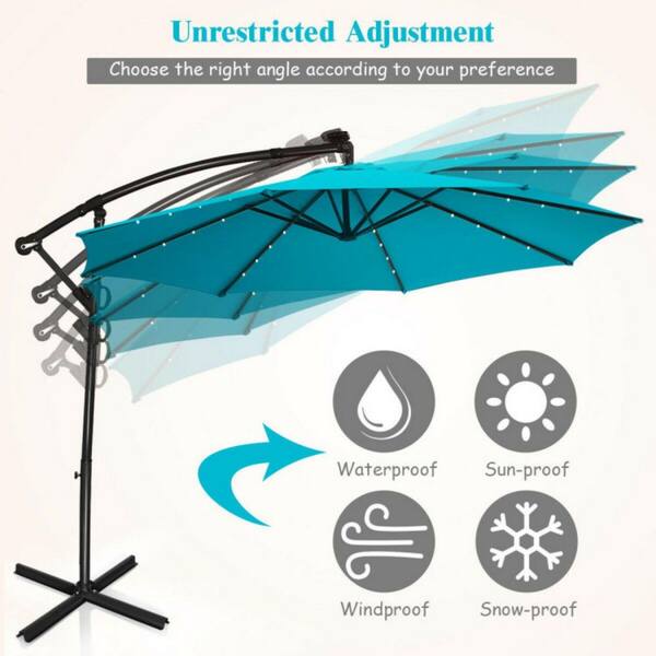 assembly manual10 hanging solar led umbrella patio sun Blissun 10ft Offset with 36 Lights, Lighted Umbrella with 360 Rotation, Outdoor Cantilever Umbrella (Tan) : Patio, Lawn & Garden Enjoy 79 sq ft offset patio umbrella with solar