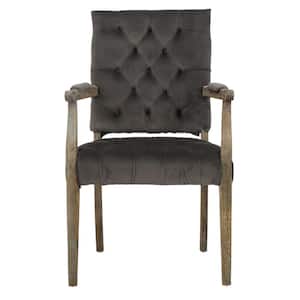 Carolina Charcoal Velvet Arm Dining Chair