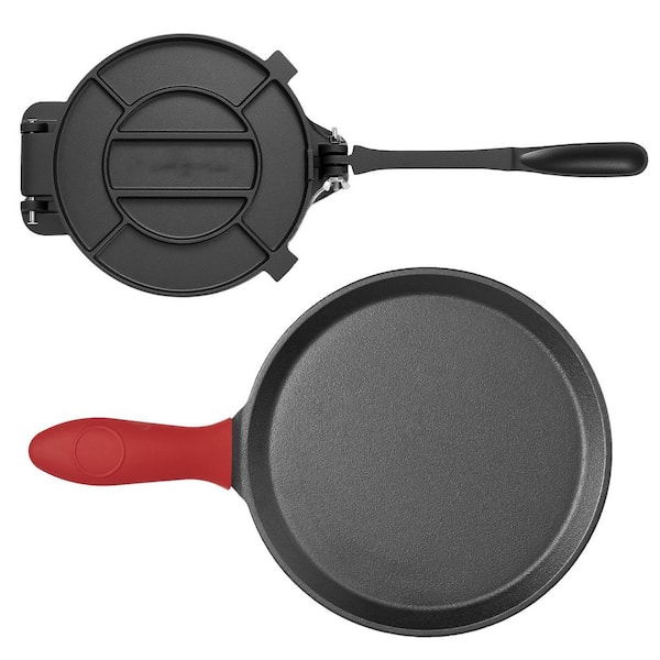 Heavy Duty 8 in. Cast Iron Tortilla Press, Tortilladora with Handle, 100 Pcs Paper, Taco Press for Flour Tortilla