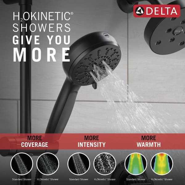 Delta 5-Spray Settings Wall Mount Handheld Shower Head 1.75 GPM in Matte  Black 75511BL - The Home Depot