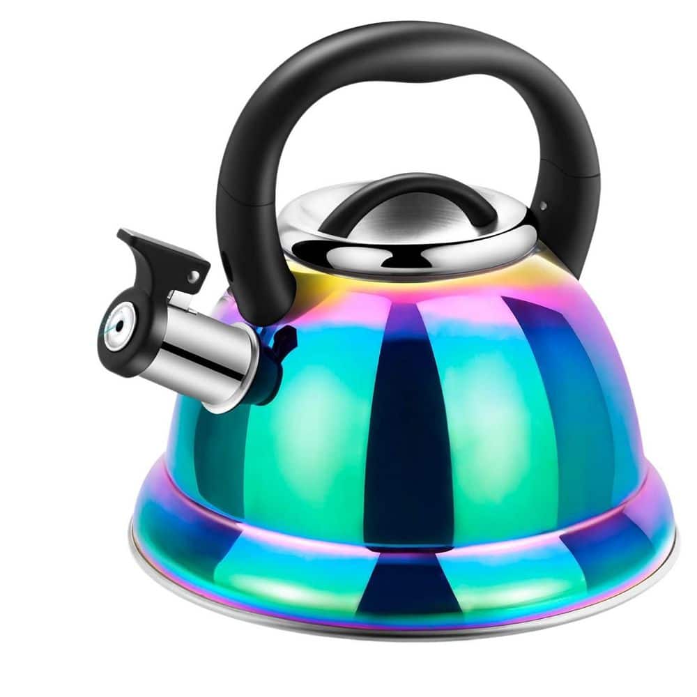 12-Cup 3.7 qt. Rainbow 316 Stainless Steel Stovetop Tea Kettle with Cool Folding Handle, 5-Layer Bottom, Mirror Finish price history on PriceWatchPro