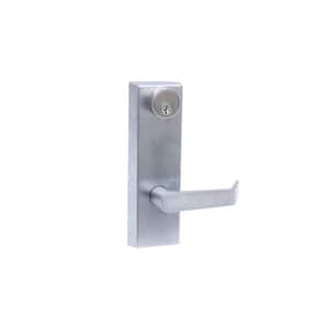 Brushed Chrome Commercial Storeroom Escutcheon Lever Trim with Lock for Panic Exit Device
