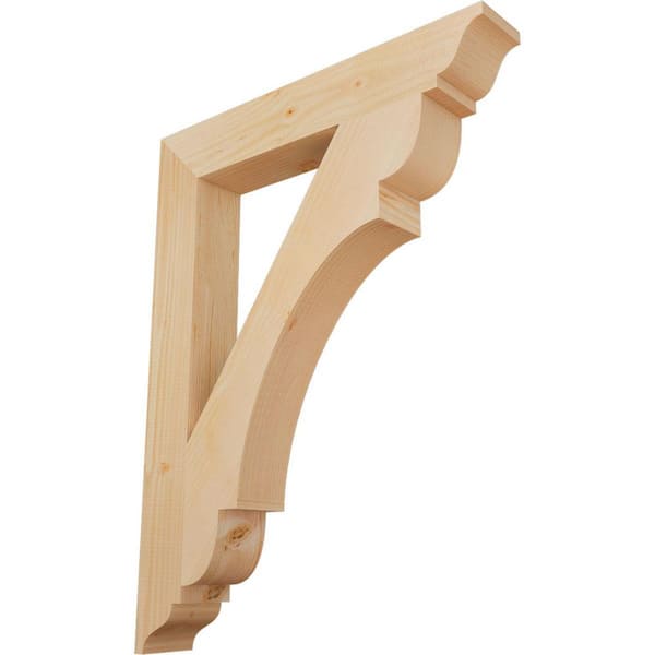 Ekena Millwork 3.5 in. x 34 in. x 26 in. Douglas Fir Olympic Traditional Smooth Bracket