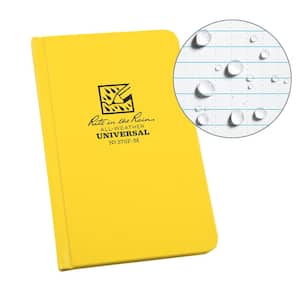 All-Weather 4-1/4 in. x 6-3/4 in. Hard Cover Notebook Universal Pattern, Yellow Cover