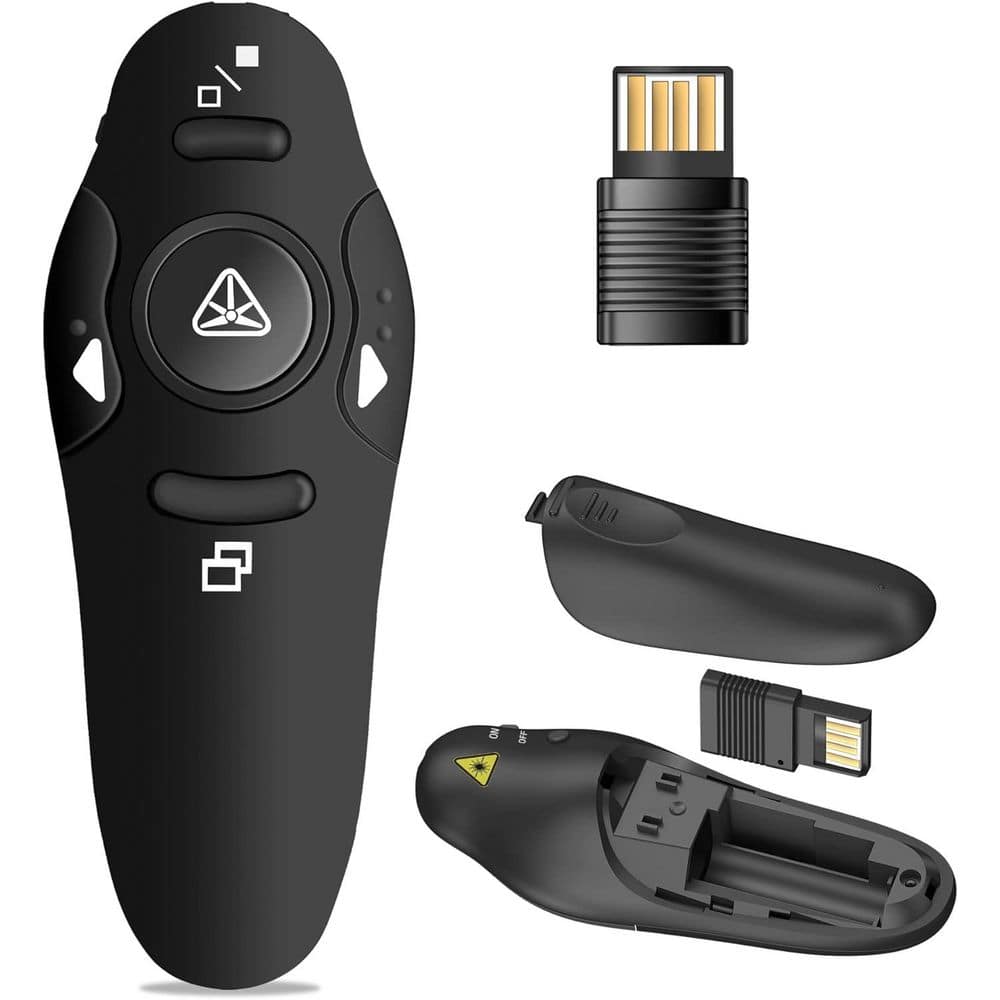 Wireless Presenter Remote w/ Laser Pointer 50 ft. Control Range 2.4GHz USB PowerPoint Clicker for PC Mac Keynote Screen price history on PriceWatchPro