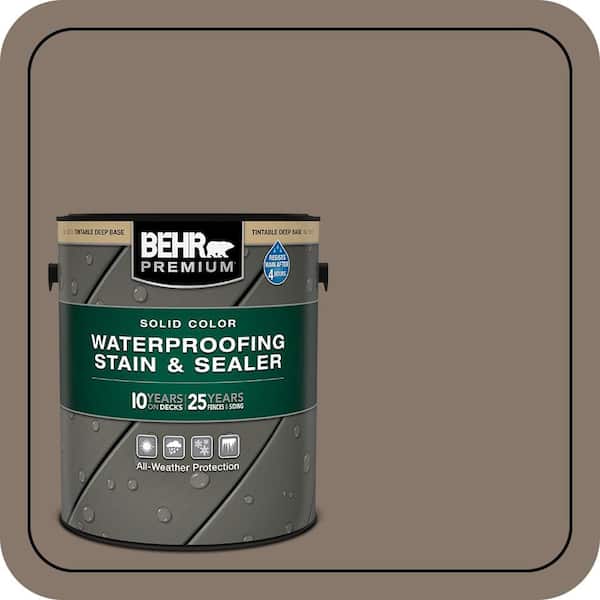 1 gal. #MQ2-38 Grizzly Solid Color Waterproofing Exterior Wood Stain and Sealer