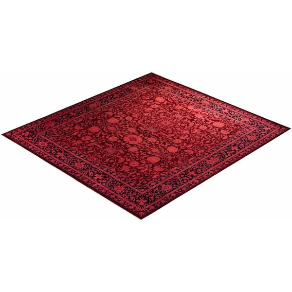 Overdyed Pink 10 ft. x 10 ft. Solid Wool Indoor Area Rug