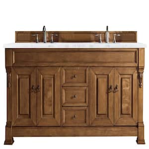 Brookfield 72 in. W x 23.5 in. D x 34.3 in. H Double Vanity in Country Oak with Arctic Fall Top