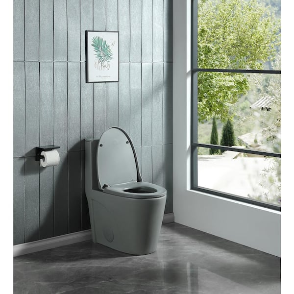 Glacier Bay McClure 1-piece 1.1 GPF/1.6 GPF High Efficiency Dual Flush  Elongated Toilet in Black, Seat Included N2420-BLK - The Home Depot