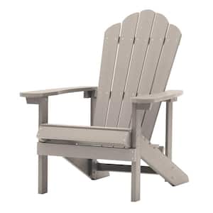 Light Gray High-Quality Polystyrene Reclining Plastic Outdoor Patio Adirondack Chair