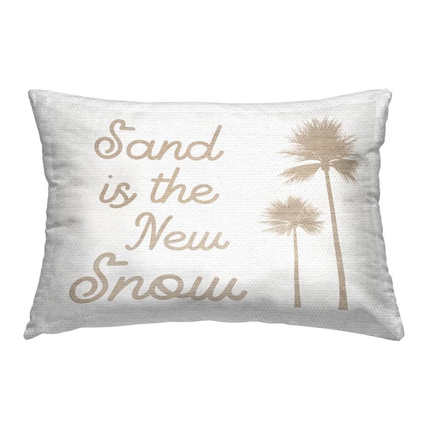 Sand is New Snow Brown Rectangular Outdoor Throw Pillow