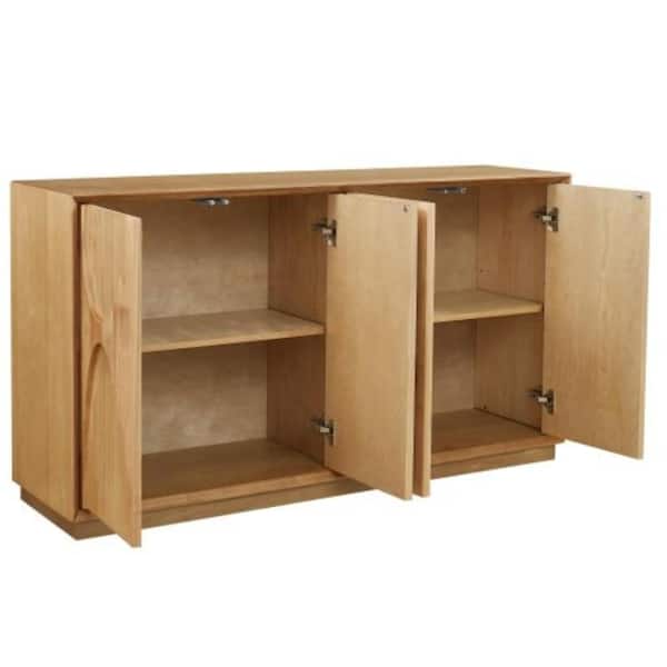 58.5 in. W x 15.75 in. D x 32.28 in. H Bathroom Brown Linen Cabinet