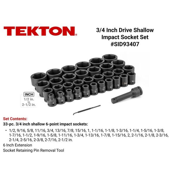 3/4 in. Drive 6-Point Impact Socket Set with Case, 35-Piece (1/2-2-1/2 in. )