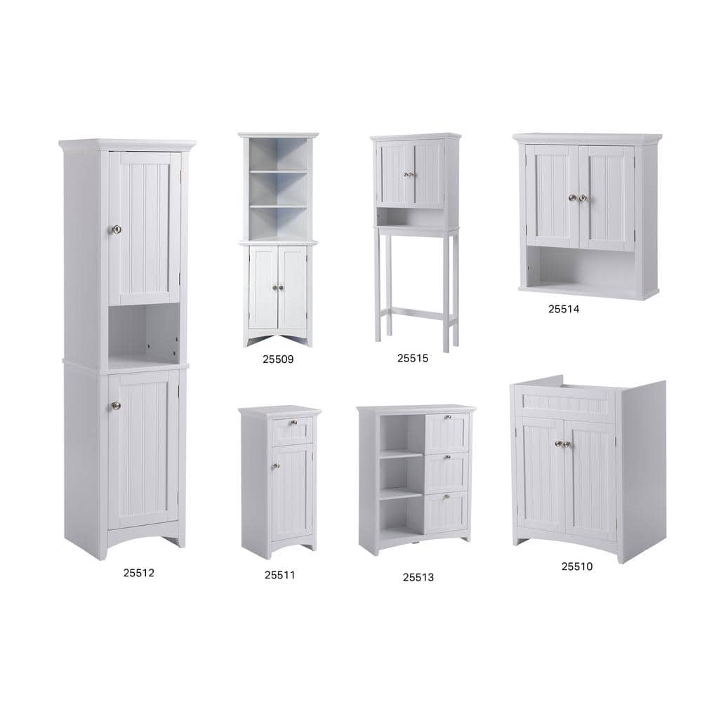 Classic White 63.75'' Raised Panel Corner Kitchen Pantry