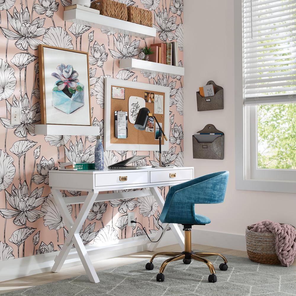 Turquoise Velvet Swivel Office Chair with Gold Base