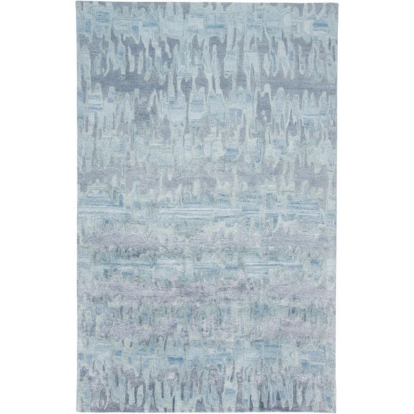 HomeRoots Blue and Green 4 ft. x 6 ft. Abstract Area Rug