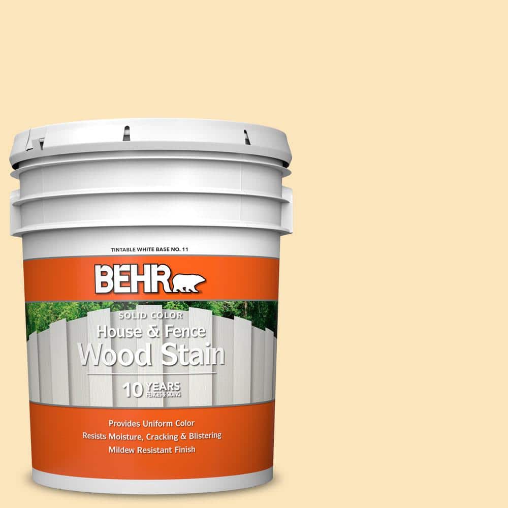 5 gal. #350C-2 Banana Cream Solid Color House and Fence Exterior Wood Stain
