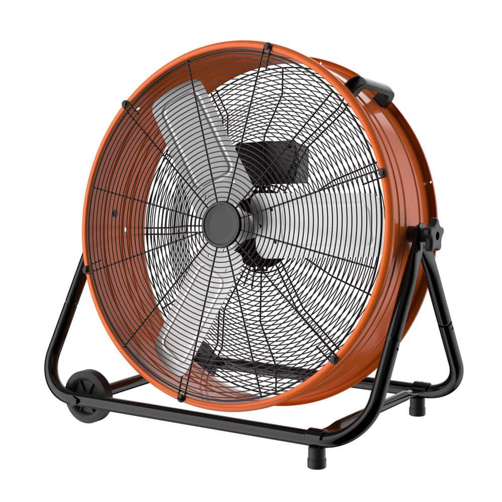 27 in. 3 Fan Speeds Drum Fan in Orange with Adjustable Head price history on PriceWatchPro