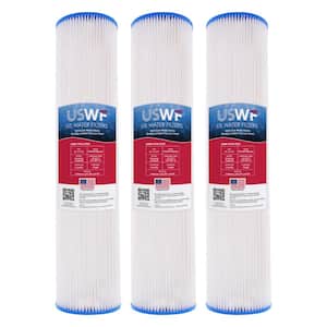 30 Mic 20 in. x 4.5 in. Pleated Polyester Sediment Whole House Water Filter Cartridge (3-Pack)