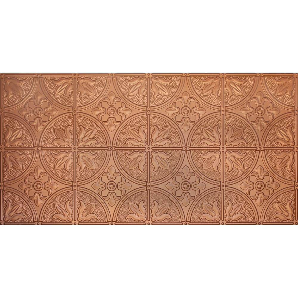 Dimensions 2 ft. x 4 ft. Glue Up Tin Ceiling Tile in Metallic Copper price history on PriceWatchPro