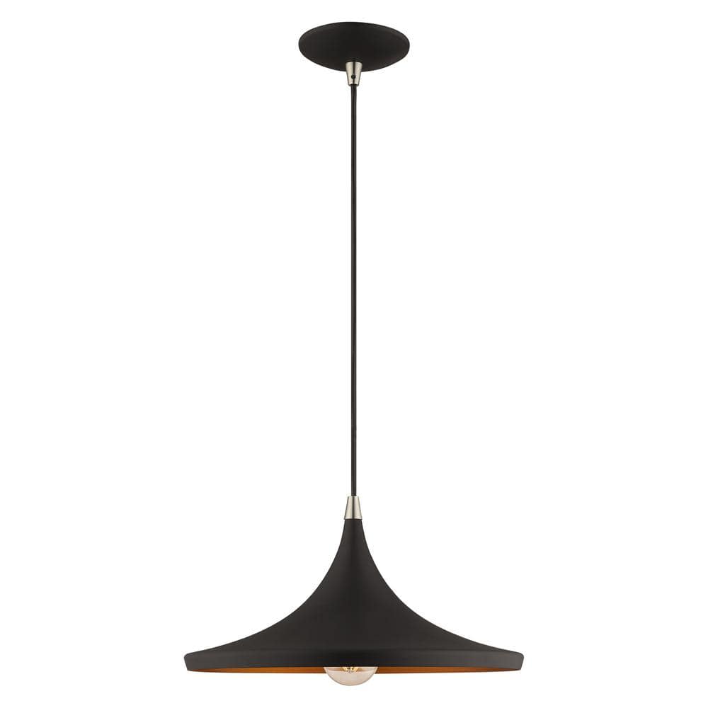 Black and Gold 14'' Aluminum Mini Pendant Light