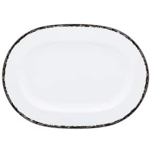Black Rill 16 in. (Black) Porcelain Oval Platter