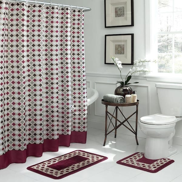 Bath Fusion Christine Barn Red Espresso, Bathroom Shower Curtains Sets