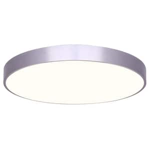 Low Profile Edgeless 5 in. Brushed Nickel Integrated LED Flush Mount