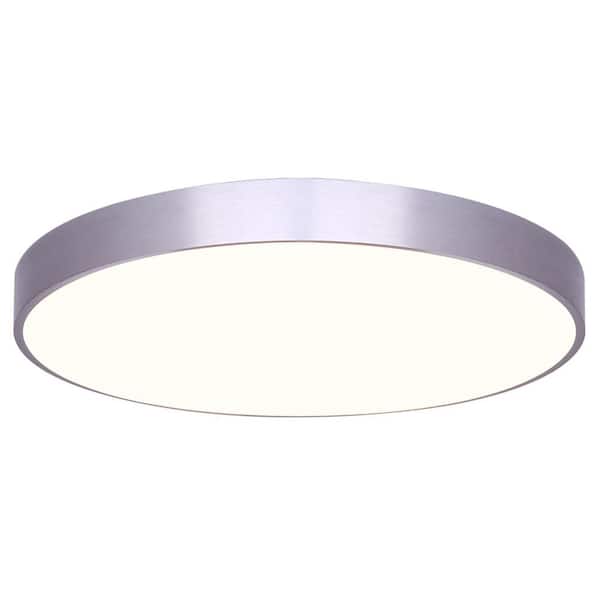CANARM Low Profile Edgeless 5 in. Brushed Nickel Integrated LED Flush Mount
