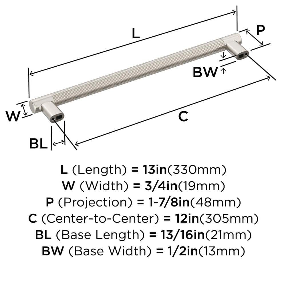 Bronx 13'' Brushed Nickel Appliance Pull with Mounting Hardware