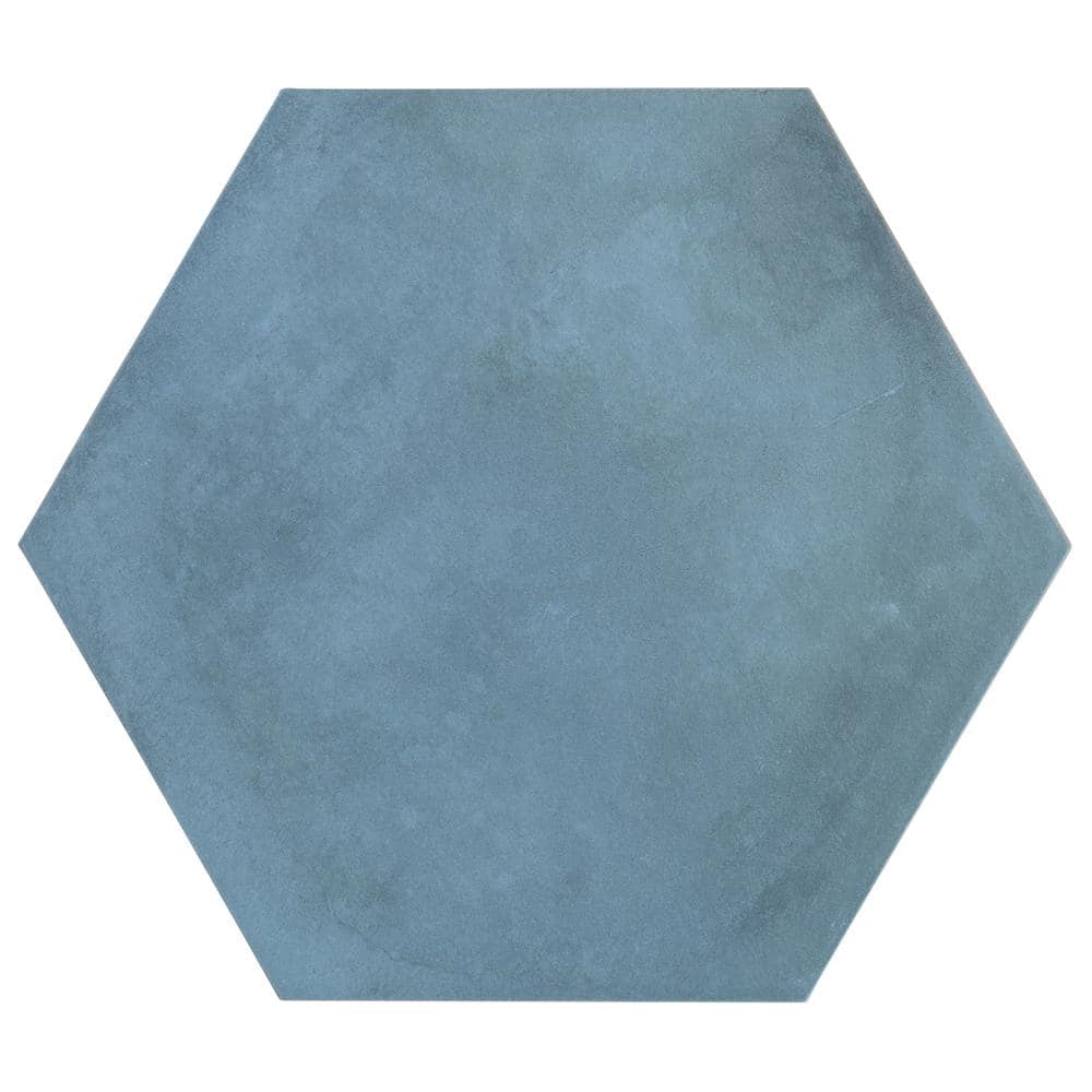 Matte Blue Hexagonal Porcelain Floor and Wall Tile