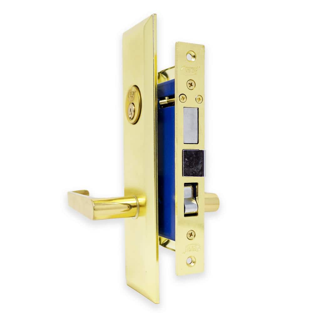 Premier Lock Brass Mortise Entry Handle Left Hand Lock Set with 2.5 in.  Backset and 2 SC1 Keys ML03 - The Home Depot