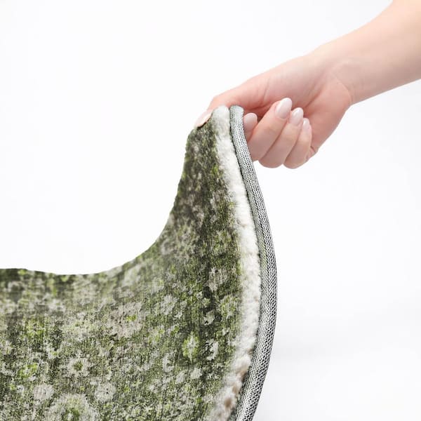 Dream Shag Premium Machine Washable Abstract ADS651 Green 10 ft. x 14 ft. Area Rug